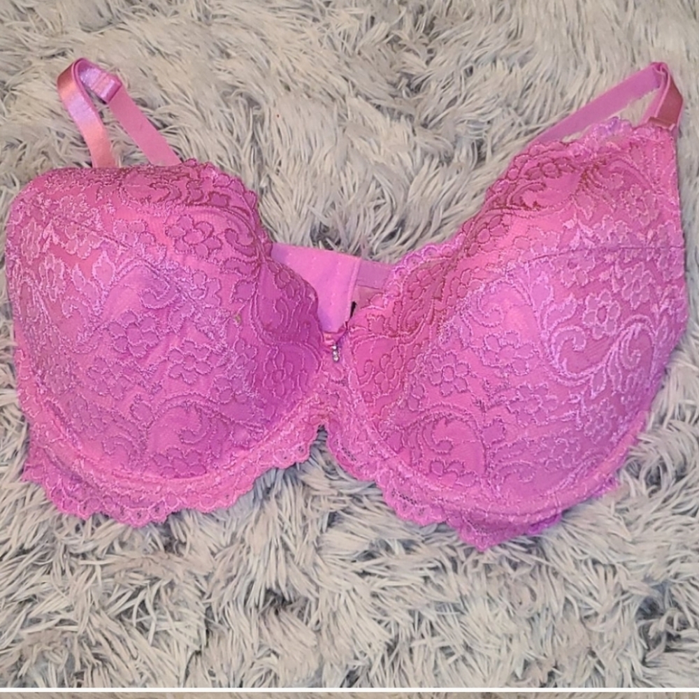 Victoria's Secret Pink Push Up Lace Bra Size 36E (DD)